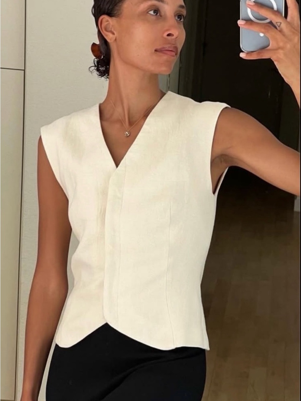 St. Agni Oversized Linen Vest